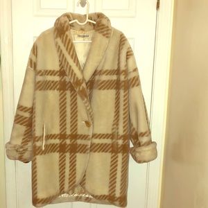 Donny Brook Vintage Off White Faux Fur Peacoat